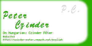 peter czinder business card